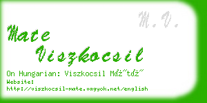 mate viszkocsil business card